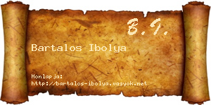 Bartalos Ibolya névjegykártya