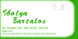ibolya bartalos business card